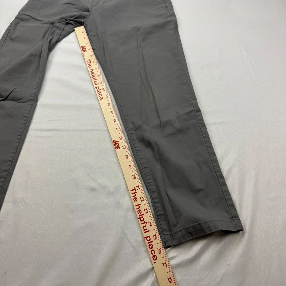 Birddogs Pants Mens 30x26 Grey Lined Chino Khaki Zipper Pockets Stretch